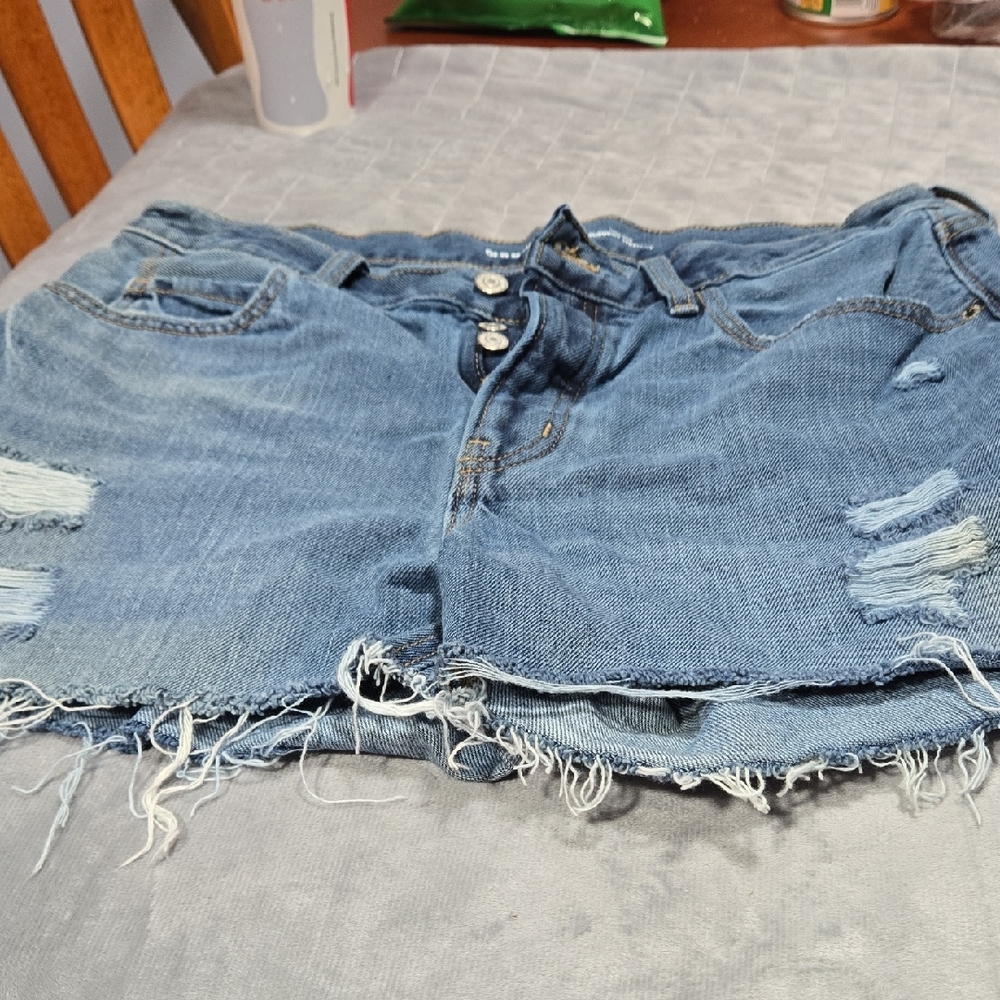 Old Navy Blue Distressed Jean Shorts Size 12